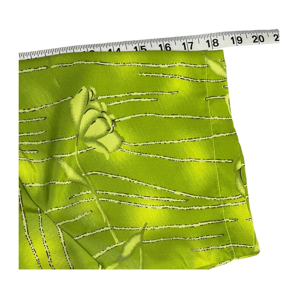 Mattina Shirt Women's Small Green Floral 100% Polyester Short Sleeve Button-Up - Picture 6 of 6